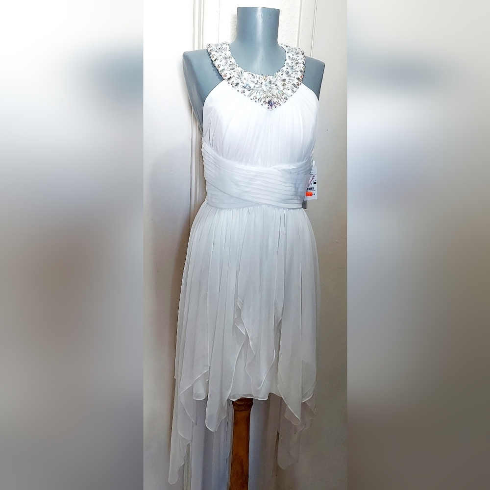 Sequin Heart Girls White Dress Size 9 New With Tags